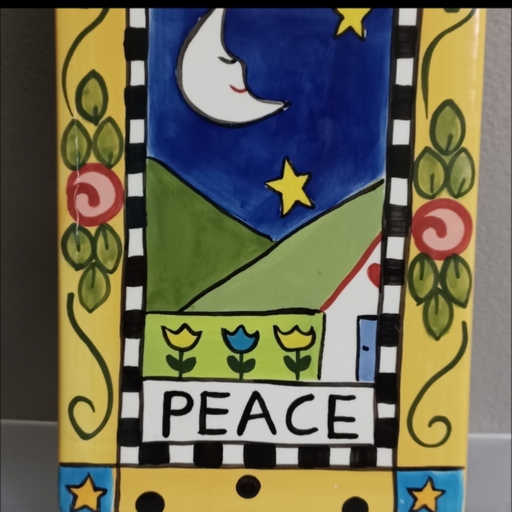 BirdBrain Rainy Day Clay Hand painted Wall Plaque